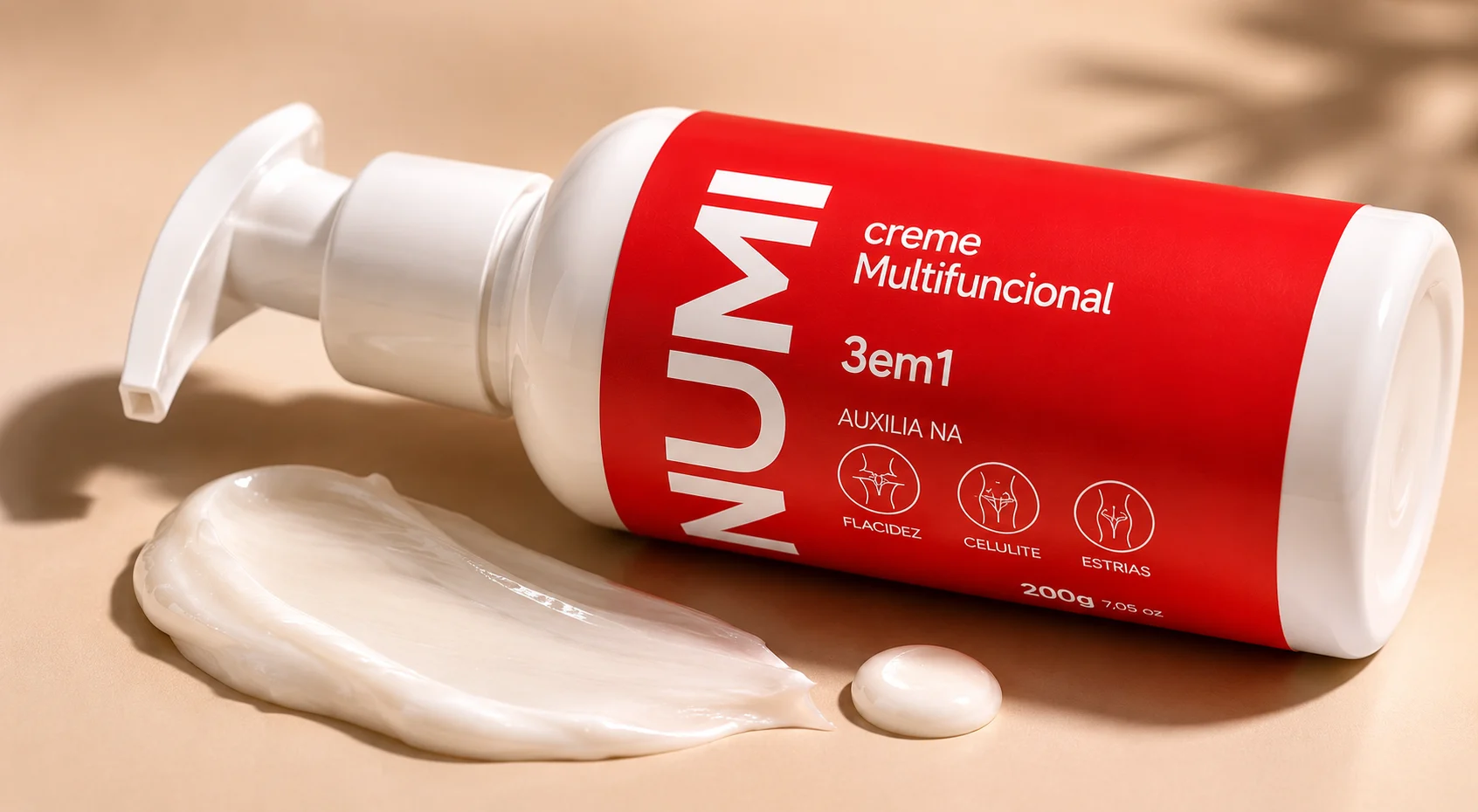 Creme NUMI 3 em 1 com textura do produto