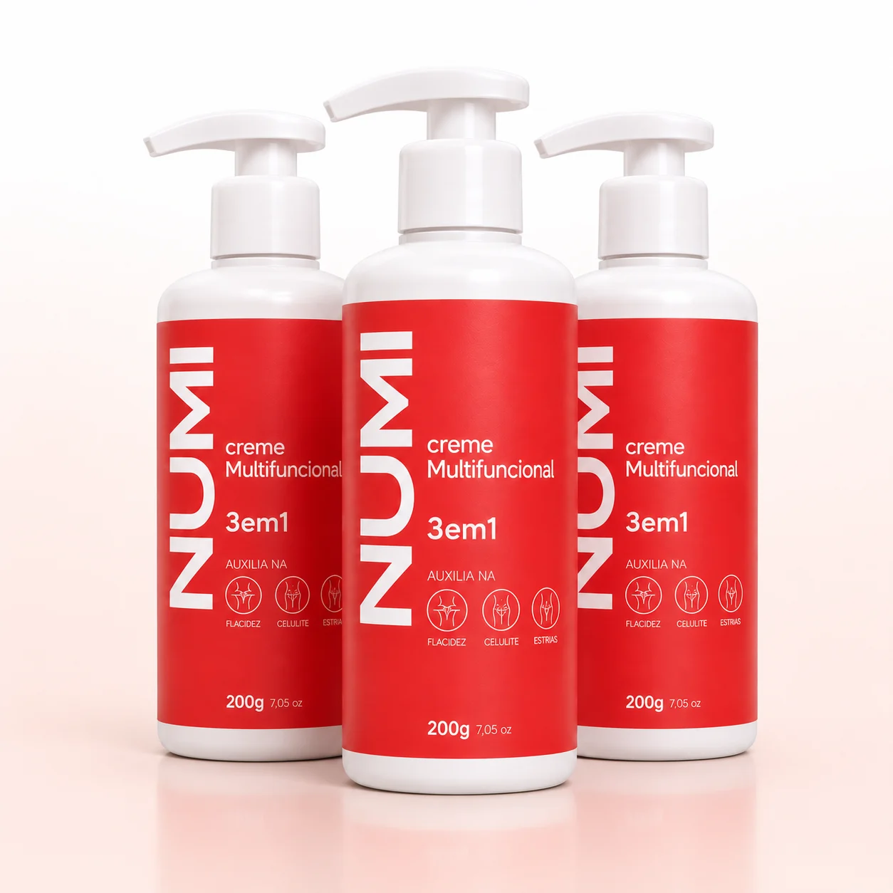 Kit 3 potes do creme NUMI 3 em 1